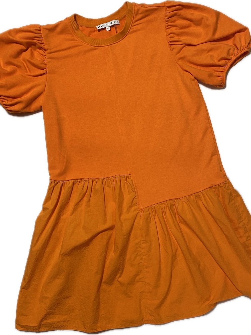 English Factory Marigold Puff Sleeve Tiered Dress